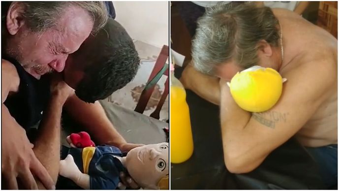 Video: el abuelo de Lucio Dupuy recibió un peluche con la voz de su nieto y un conmovedor mensaje