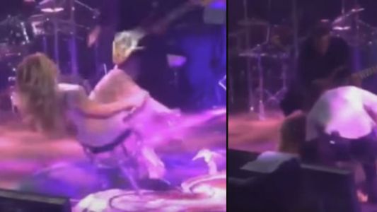 Gloria Trevi se dio un terrible golpe sobre el escenario