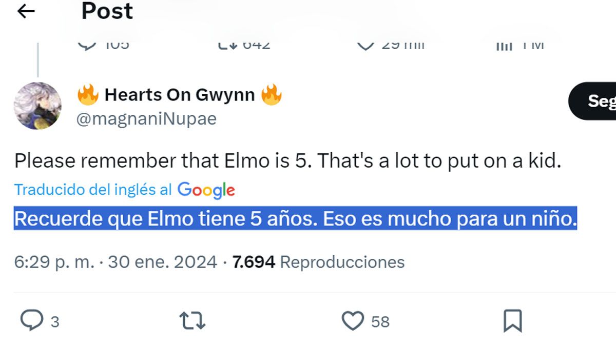 Una persona se apiad&oacute; del propio Elmo ante tantos mensajes negativos (Foto: cuenta de X de Elmo).