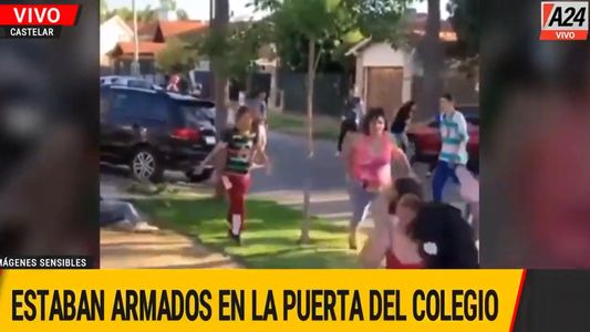 Batalla campal en la puerta de un colegio: por un caso de bullying, padres se enfrentaron a golpes y cuchillazos