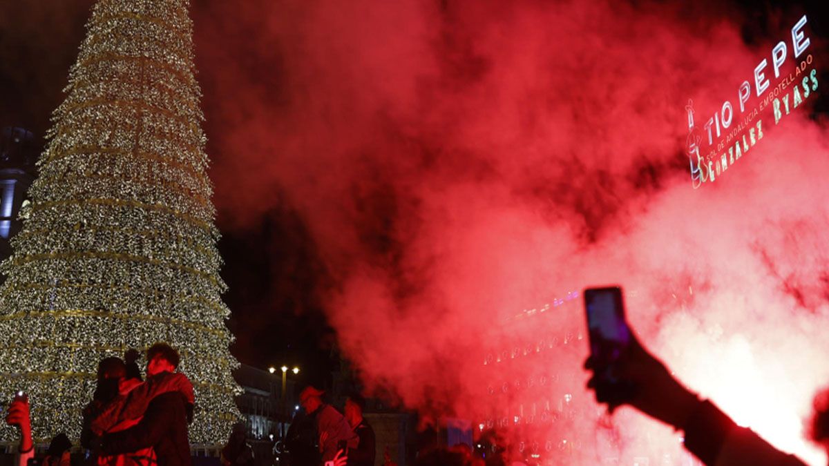 Marroquíes tomaron la plaza del sol en Madrid para celebrar que eliminaron a España (Foto: Gentileza: Marca)