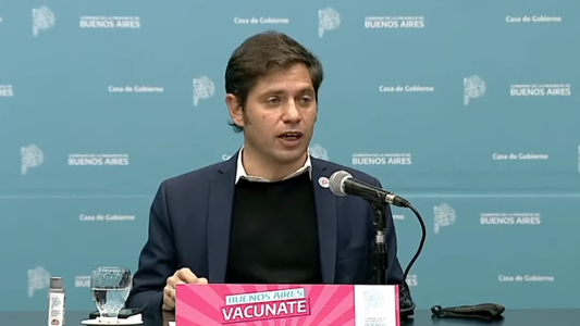 Axel Kicillof anunció la vacunación libre para mayores de 45 años