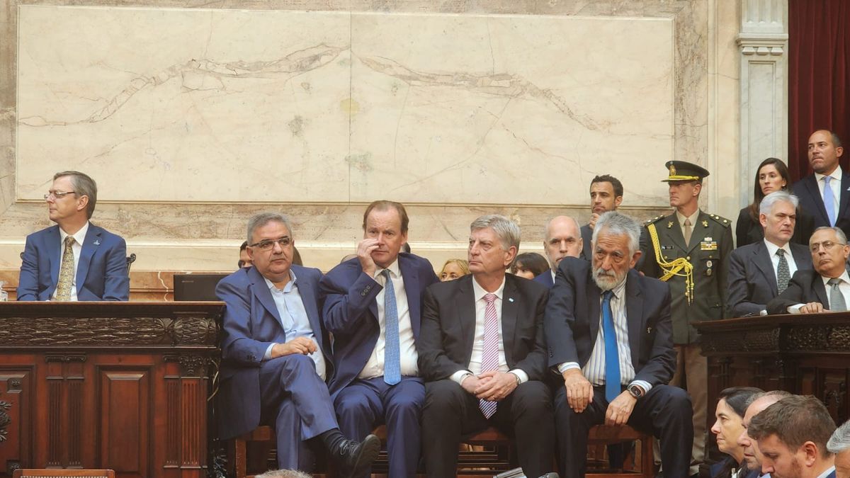 Congreso: Los gobernadores Raul Jalil, Sergio Ziliotto, Gustavo Eduardo Bordet y Alberto Rodríguez Saá (Foto: A24.com).