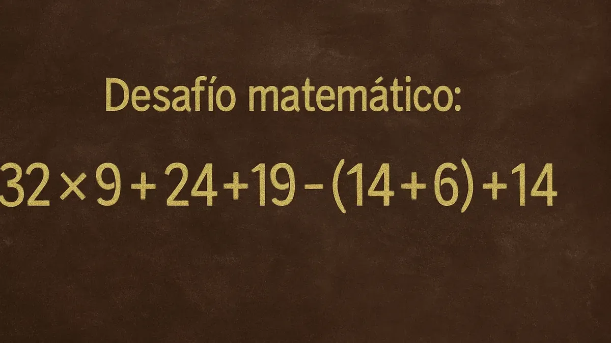 Imagen de pizarra para Desafío Matemático: ¿podés resolver esta cuenta con paréntesis sin mirar la respuesta?