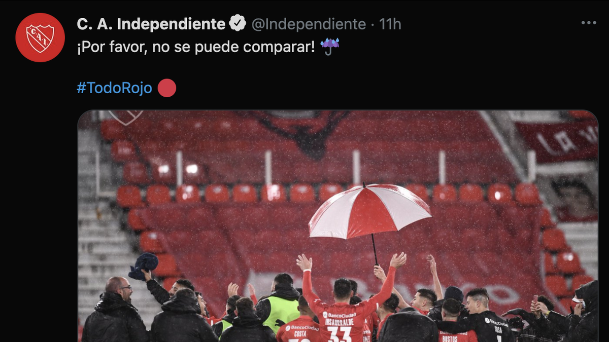 Las redes sociales de Independiente chicanearon a Racing.&nbsp;