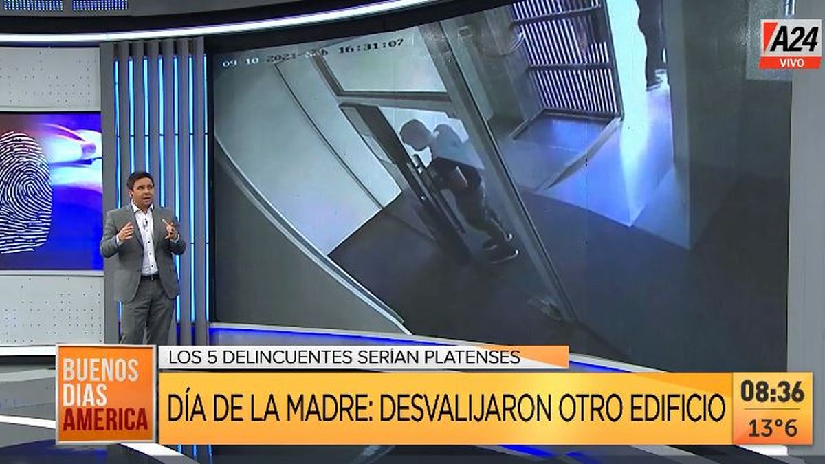 La Plata: así hace una banda para desvalijar departamentos. (Captura de Tv)