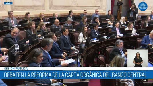 El Senado aprobó con cambios la reforma a la carta orgánica del Banco Central y regresa a Diputados