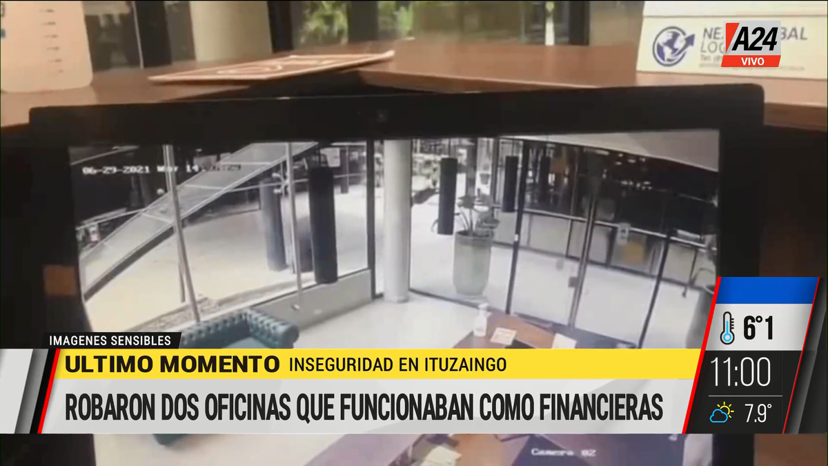Misterioso robo a dos oficinas de financieras en Ituzaingó. (Captura de Tv)
