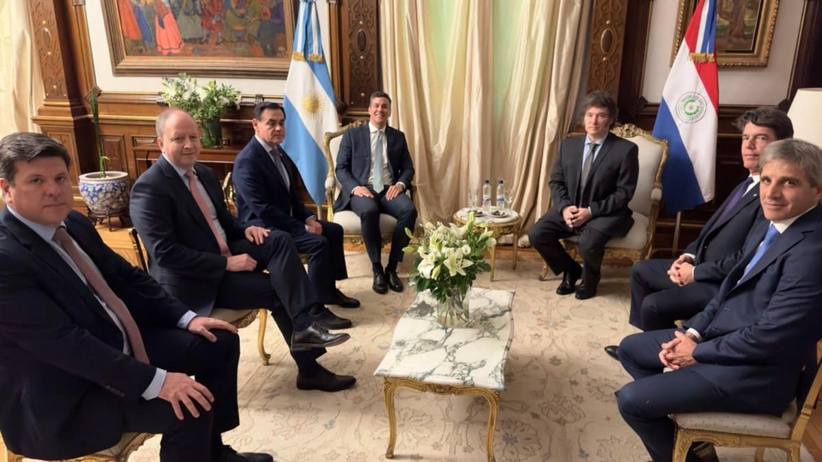 Im&aacute;genes de la reuni&oacute;n en la Casa Rosada entre los l&iacute;deres de Argentina y Paraguay. (Foto: T&eacute;lam)&nbsp;