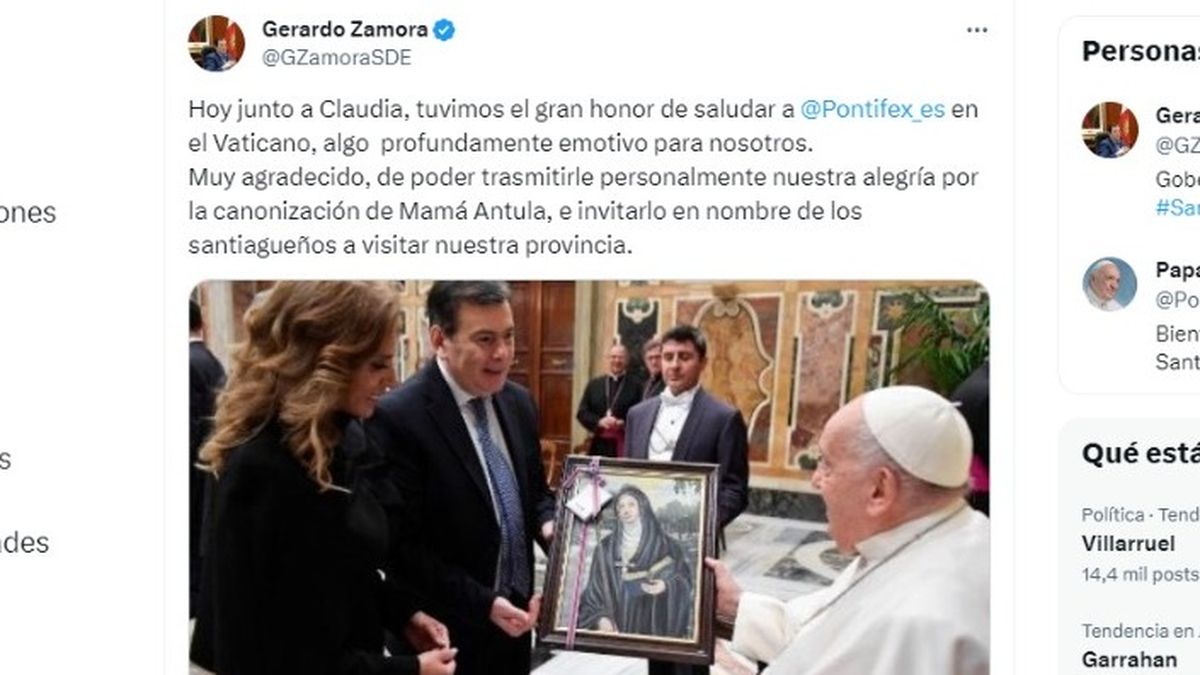 El posteo de Zamora tras el encuentro con Francisco (Foto: El posteo de Zamora tras el encuentro con Francisco (Foto:
