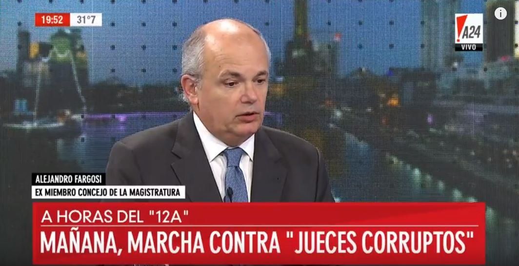 Justicia: Fargosi apuntó al kirchnerismo en la previa a la marcha del 12A