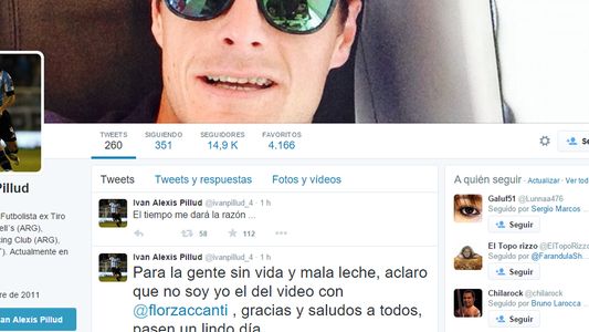 El futbolista de Racing Iván Pillud tuiteó indignado por haber sido vinculado con Florencia Zaccanti