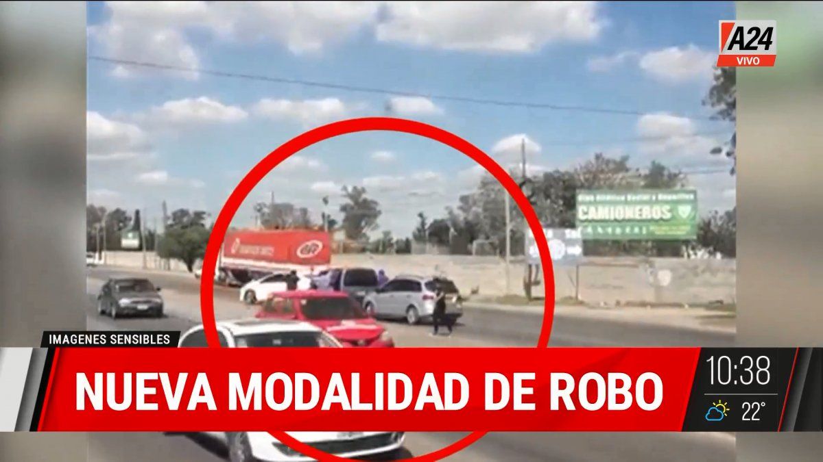Así roban los piratas del asfalto en Camino de Cintura. (Captura de Tv)