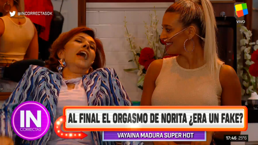 Ovación en Incorrectas por el orgasmo fingido de Nora Cárpena