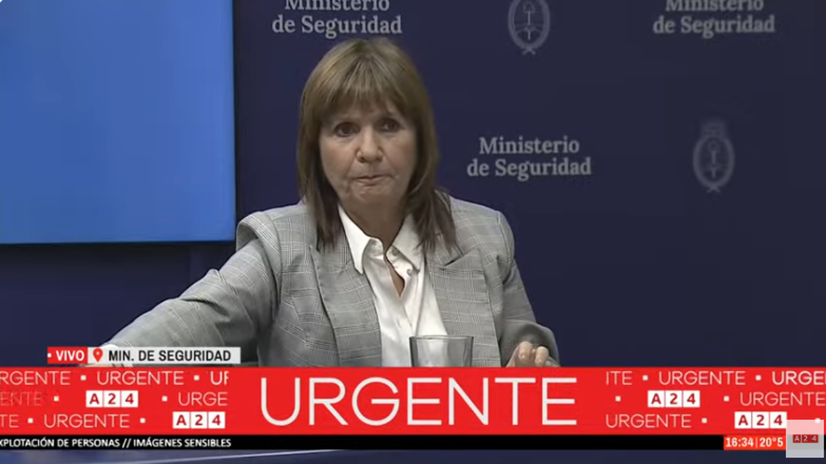 La ministra de Seguridad ratificó la utilización de protocolo antipiquetes. (Foto: captura).
