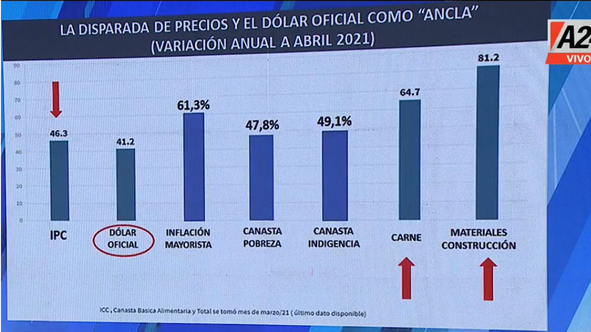 El dólar oficial subió apenas 1,2% en el último mes, para servir como ancla de los precios y tratar de contener la inflación (Foto: Captura de TV)