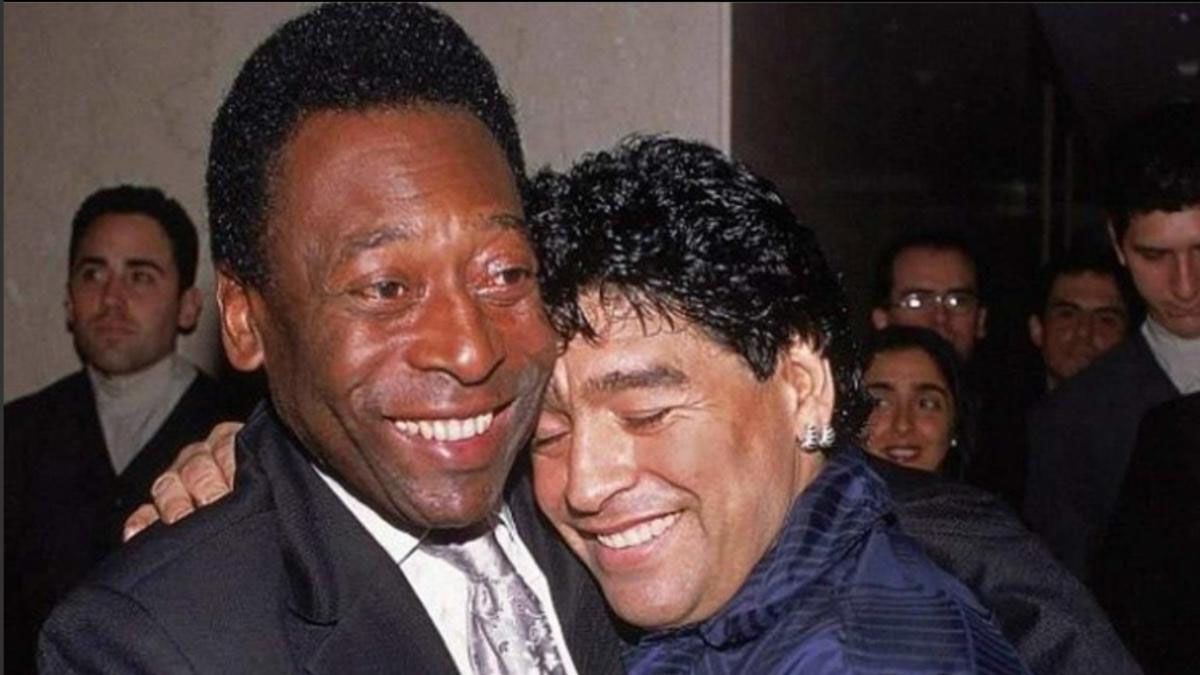 Pelé y Maradona, juntos. La relación entre ambos siempre tuvo idas y vueltas (Foto: Instagram de Pelé).