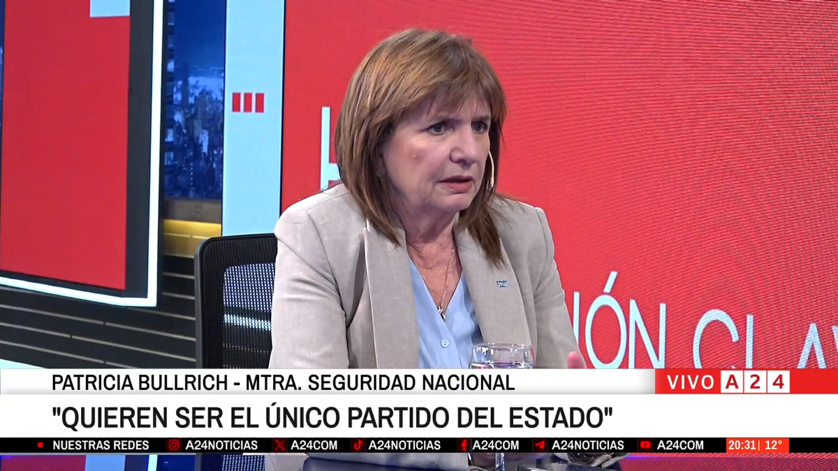 La ministra de Seguridad criticó a CFK por su definición del Gobierno como terrorismo de baja intensidad. (Foto: captura).