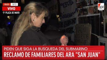 Acampe de los familiares del ARA San Juan en Plaza de Mayo: piden reiniciar la búsqueda