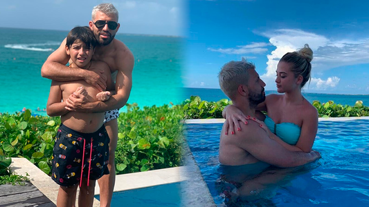 El Kun Agüero está de vacaciones con su hijo Benjamín y su novia, Sofia Calzetti