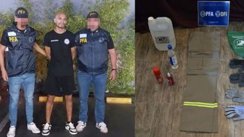 Otro detenido por la violencia en el Congreso: las cámaras lo captaron fabricando una bomba molotov