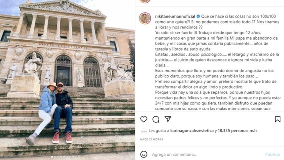 Nicole Neumann y su novio, el piloto Manu Urcera, en su viaje a Espa&ntilde;a.&nbsp;