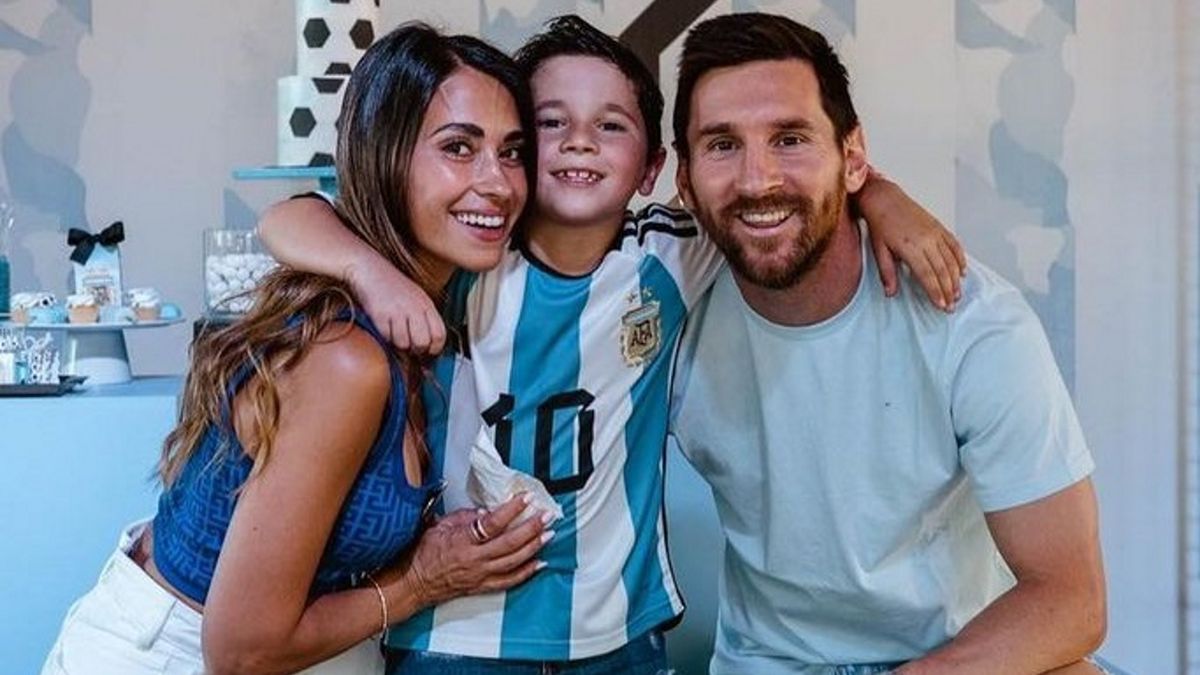 Antonela Roccuzzo y Lionel Messi festejaron los 7 años de Mateo.
