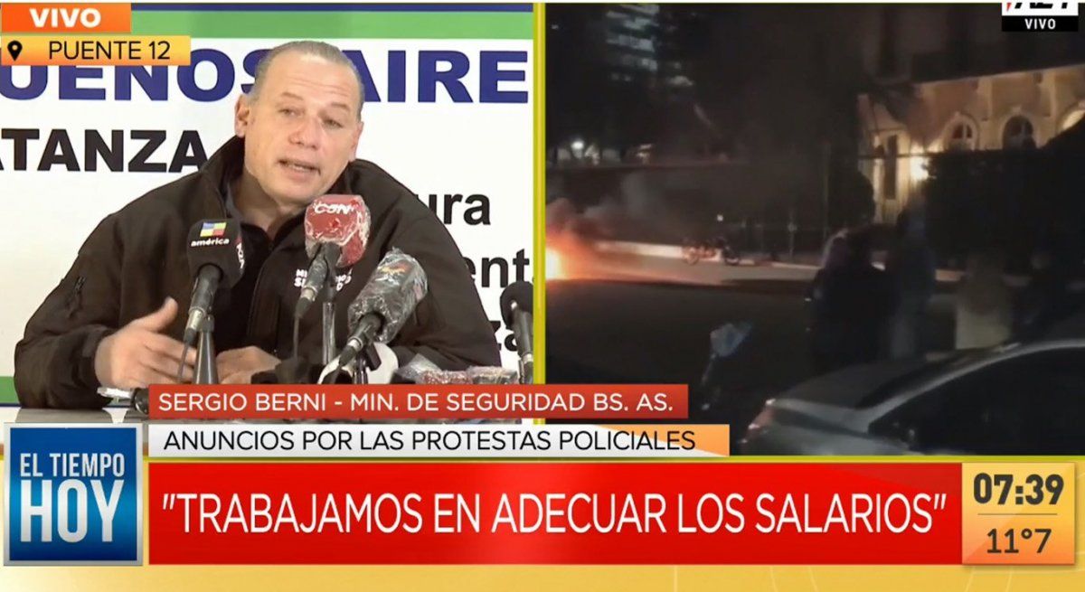Tras las protestas, el gobierno bonaerense anunció un aumento de sueldo para la policía de la Provincia