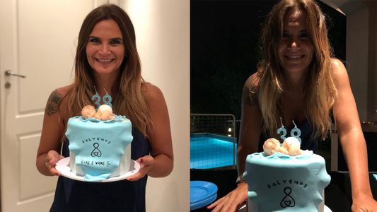 Amalia Granata celebró los 38 con una torta pro-vida y con el doble de Luis Miguel