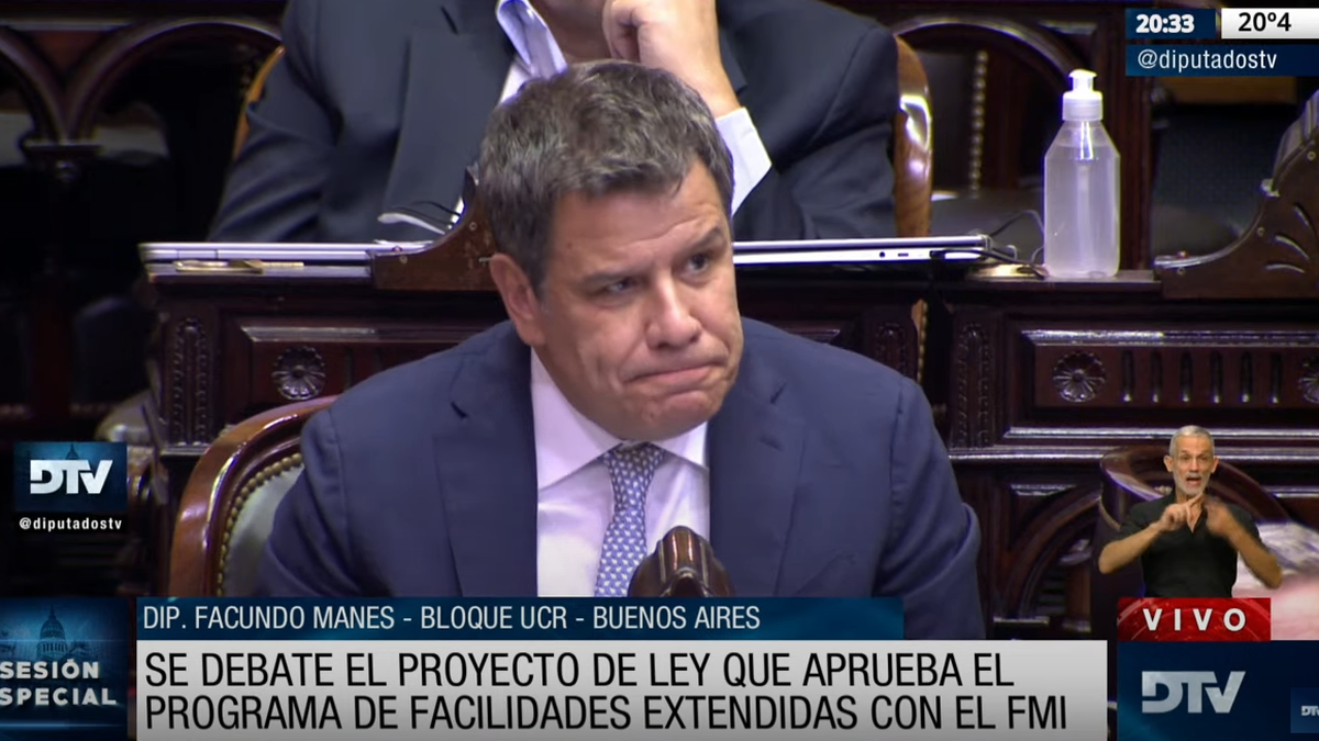 Acuerdo con el FMI: Facundo Manes apoyó el proyecto pero advirtió que no es la cura de la enfermedad. (Captura)