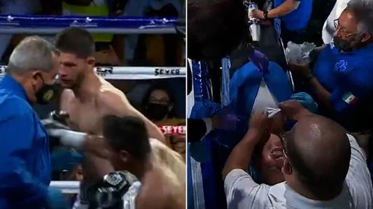 Video impactante: un juez de boxeo recibió una trompada en el pecho y debió ser hospitalizado