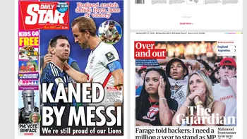 La reacción de la prensa inglesa tras la eliminación ante Argentina: Corazón roto, Crueldad y Todo se acabó