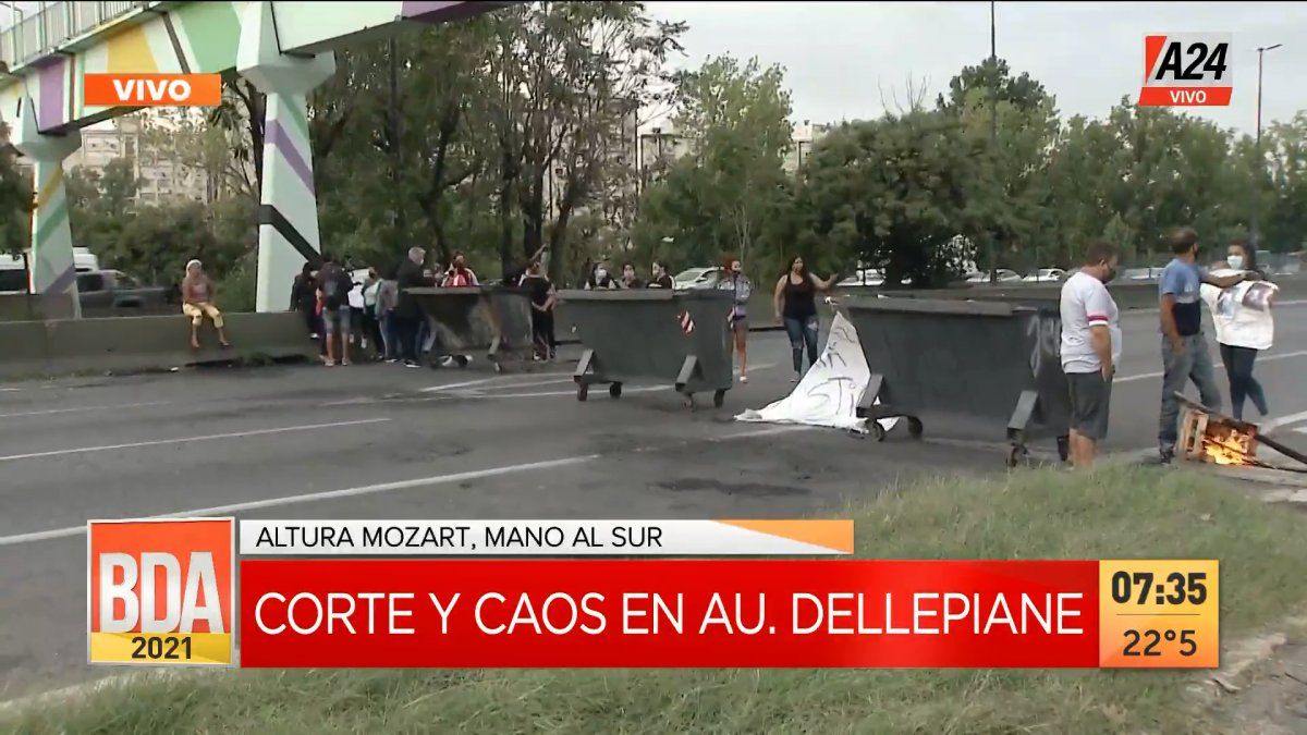 Así fue el corte en la Autopista Dellepiane