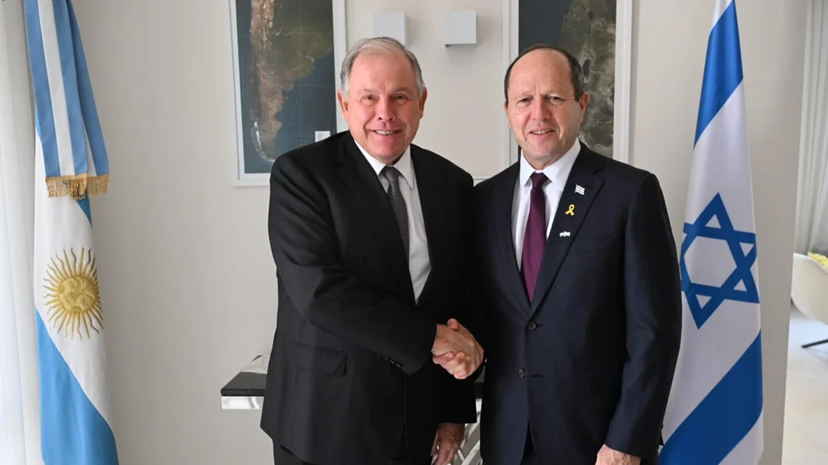 El canciller Gerardo Werthein y el presidente de israel Isaac Herzog