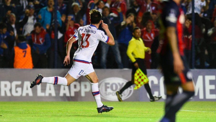 El gol de Zunino que le da la ventaja a Nacional ante San Lorenzo en el Parque Central