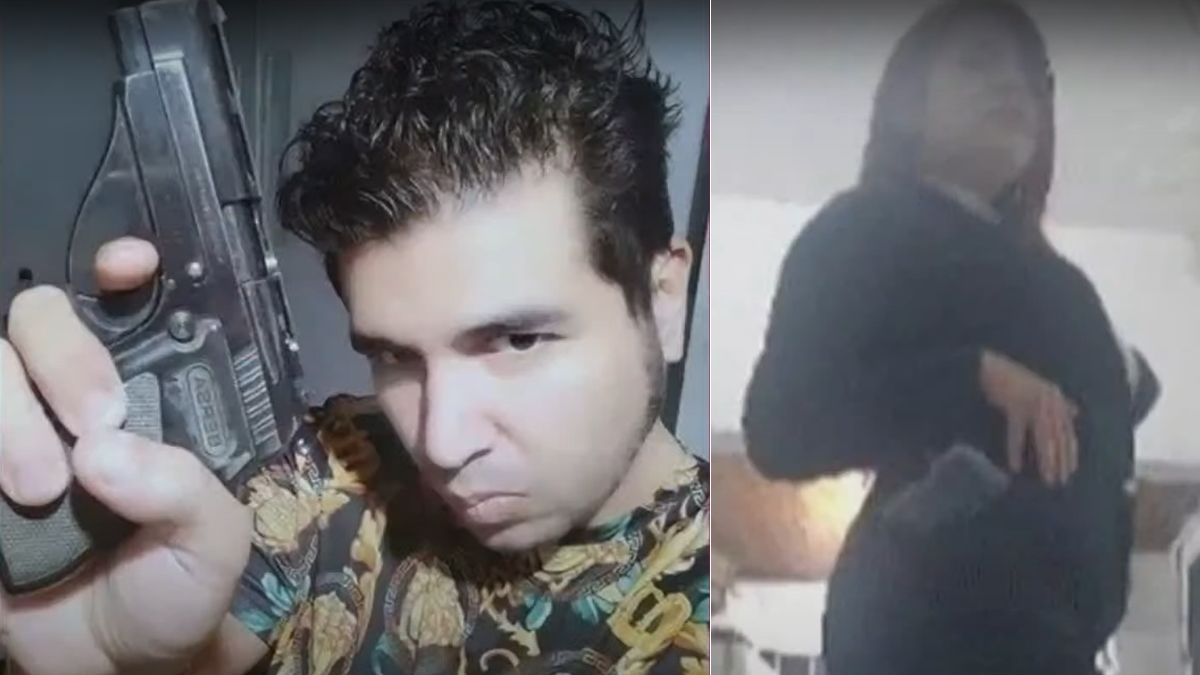 Fernando Sabag y Brenda Uliarte posan con la pistola Bersa (Foto: Justicia Federal).