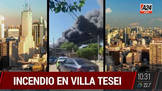 Villa Tesei: voraz incendio en una fábrica de pinturas