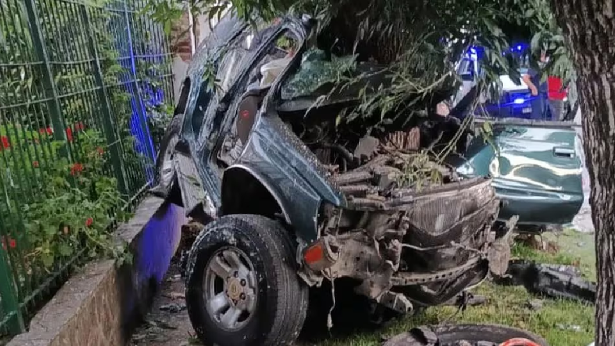 Robaron una camioneta y cuando escapaban chocaron contra un árbol: tres delincuentes murieron. (Foto: Policía Bonaerense)