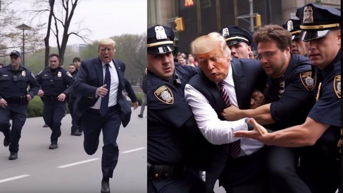 Por las redes circuló la secuencia fotográfica de la detención del expresidente Donald Trump. Eso puede pasar, tal vez esta semana, pero por ahora se trató de una peligrosa "Fake News" (Foto: Gentileza NIUS)