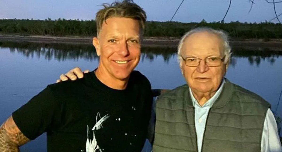 Alejandro Fantino junto a su padre