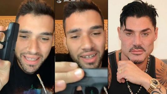 El sobrino de Ricardo Fort polémico en las redes: se mostró con armas de fuego y mensajes amenazantes