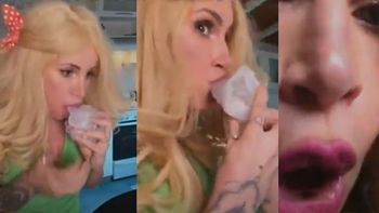 Florencia Peña hizo una parodia del video de Maru Botana chupando un hielo. Florencia Peña hizo una parodia del video de Maru Botana chupando un hielo.