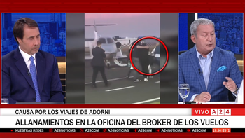 El juez Lijo ordenó el allanamiento de las oficinas de la empresa dueña del jet que trasladó a Adorni a Punta del Este. (Foto: A24). El juez Lijo ordenó el allanamiento de las oficinas de la empresa dueña del jet que trasladó a Adorni a Punta del Este. (Foto: A24).