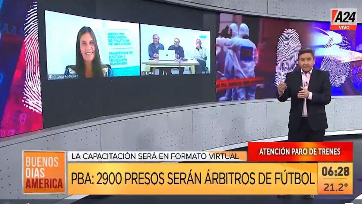 Reinserción laboral para presos: 2.900 serán árbitros de fútbol. (Captura de Tv)