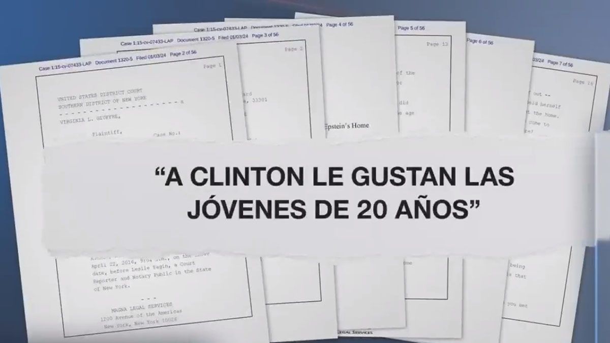 Algunos de los documentos desclasificados del caso Epstein nombran varias veces al expresidente de EEUU bill clinton Foto Captura de TV