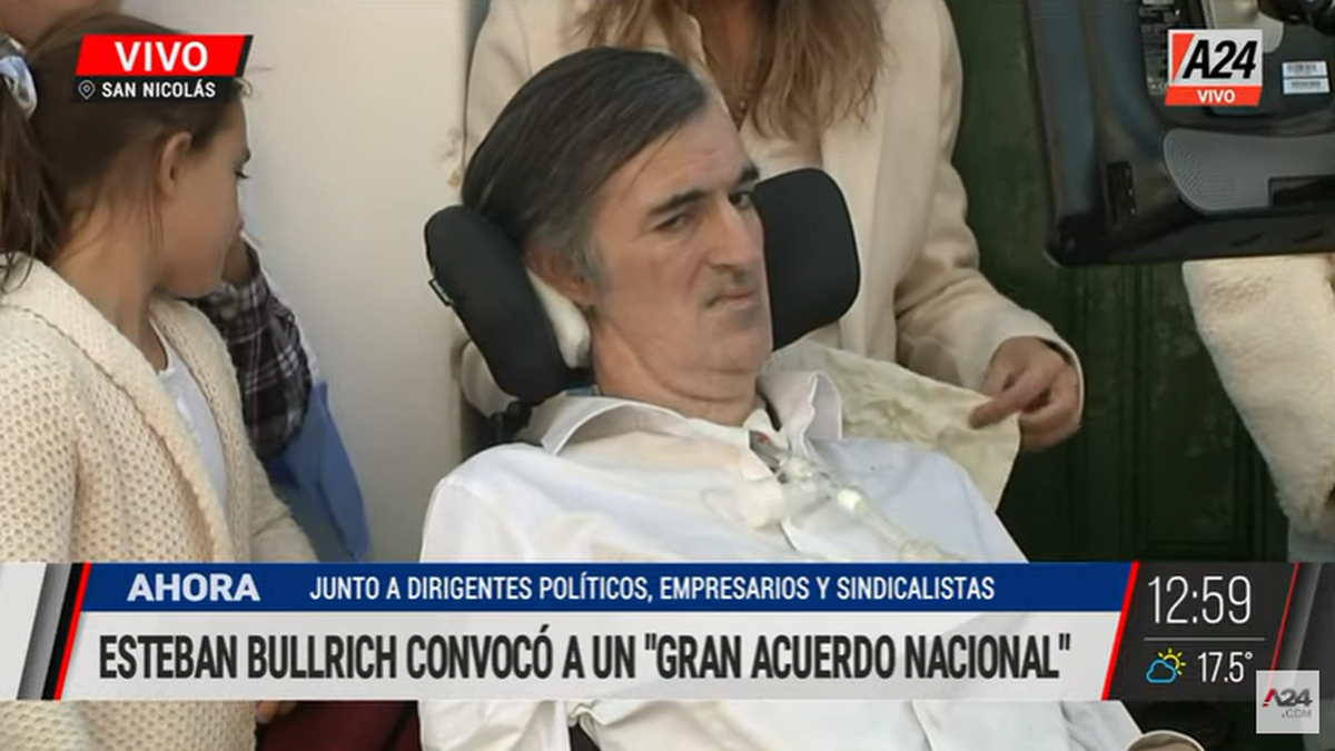 Esteban Bullrich encabeza la convocatoria al Gran Acuerdo Nacional (Foto: captura de A24).