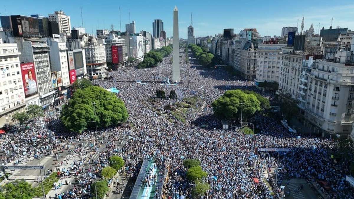 Los festejos de Argentina Campeón en el Obelisco