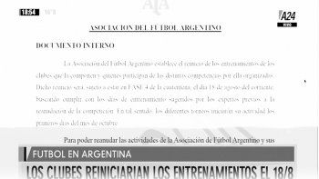Exclusivo A24: en AFA están haciendo un borrador que le sugiere a los clubes volver a entrenar el 18 de agosto