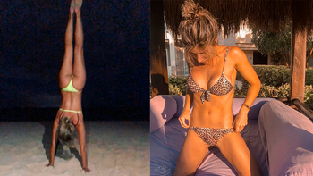 Laurita se divierte hasta tarde en las playas de México