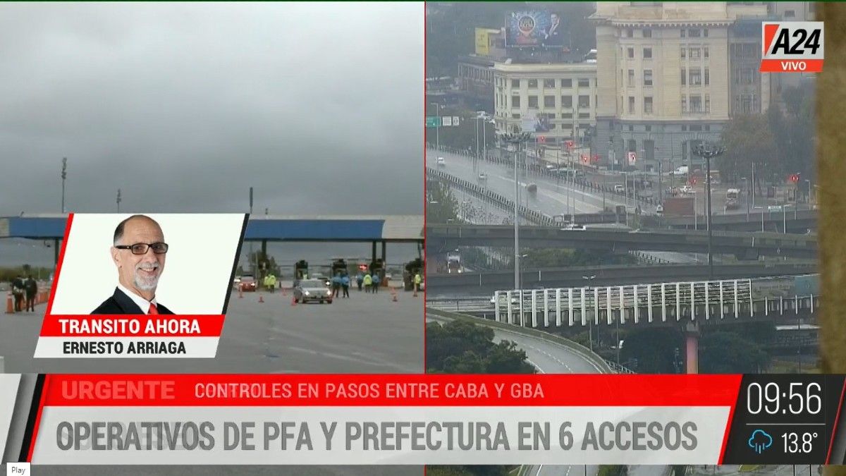 Entre los controles a la circulación y con fuertes lloviznas